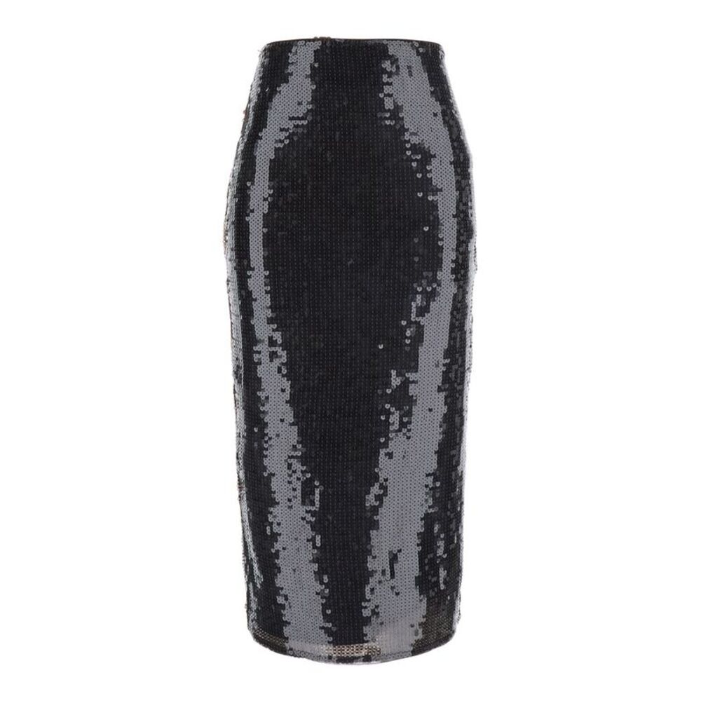 Rotate Women Brown Pencil Skirt With All-Over Sequins In Tech Fabric For Women